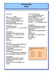 English Worksheet: Hey, Soul Sister