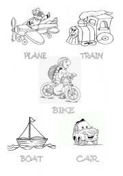 English Worksheet: SET FOR NURSERY - means of transportation - MY FIRST BOOK - GOOD FOR TODDLERS