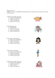 English worksheet: Ailments and Aches