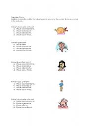 English Worksheet: Ailments and Aches
