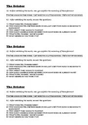 English worksheet: The aviator