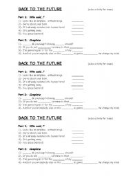 English worksheet: back to the future