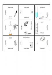 English Worksheet: Lab Equipment Vocabulary Square