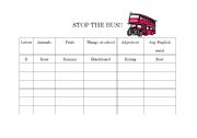 English Worksheet: Stop The Bus
