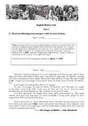 English Worksheet: America in 1929 -The Crash