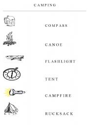 English Worksheet: Camping