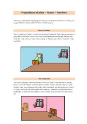 English Worksheet: Prepositions of place-Furniture