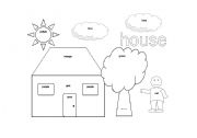 English worksheet: Coloring house