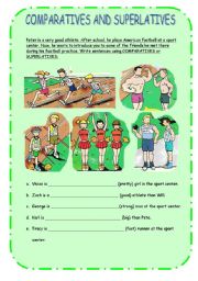 English Worksheet: COMPARATIVES AND SUPERLATIVES - At the sports club