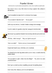 English Worksheet: Popular Idioms
