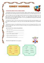 English worksheet: CINDY HORBES