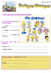 English Worksheet: The Regina Monologue - The Simpsons in England - Part 1