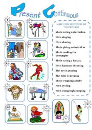 English Worksheet: PRESENT CONTINUOUS