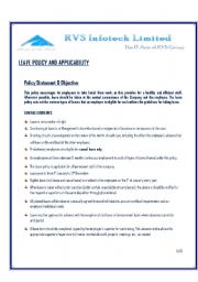 English Worksheet: LEAVE POLICY