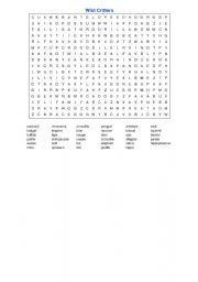 English Worksheet: Wild Creatures Crossword