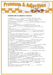 English Worksheet: Pronouns and adjectives