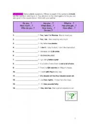 English worksheet: Make questions