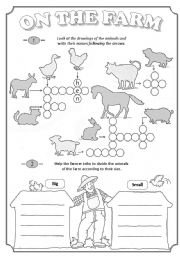 English Worksheet: On the farm 1