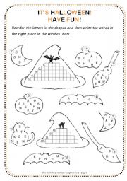 English Worksheet: witches hats