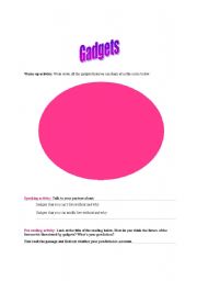 English Worksheet: Gadgets - Reading activity