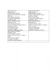 English Worksheet: Personal cards