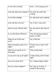 English Worksheet: Do man like cooking?