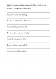 English Worksheet: Questions and answers