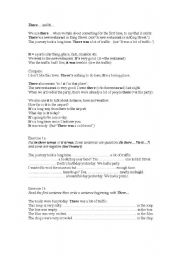 English Worksheet: There is/was - It is/was