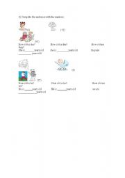 English Worksheet: Hw old...