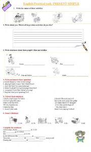 English Worksheet: Present Simple