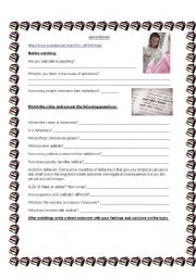 English Worksheet: addictions video session