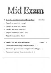 English Worksheet: exams