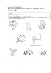 English worksheet: articles