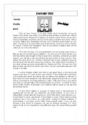 English Worksheet: FRIENSHIP