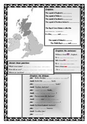English Worksheet: The UK/ nationalities