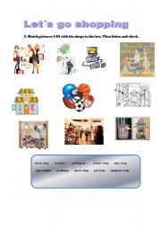 English Worksheet: lets go shopping