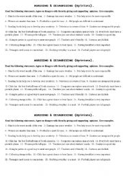 English Worksheet: Agreeing or disagreeing 