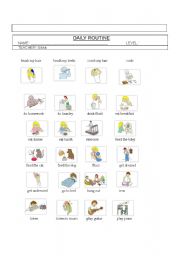 English Worksheet: Daily Routine