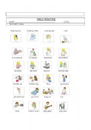 English Worksheet: Daily Routine