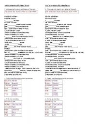 English Worksheet: Youre Beautiful By James Blunt