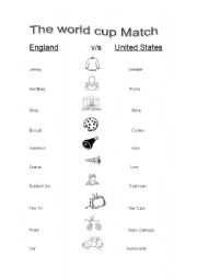 English worksheet: england v/s united states