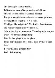 English Worksheet: Puzzle