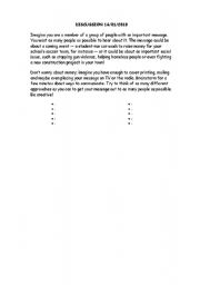 English Worksheet: how the 1st amendment is seen in everyday life.