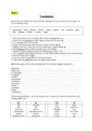 English Worksheet: Vocabulary 