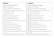 English worksheet: Sequencing