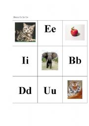 English Worksheet: Phonics Tic Tac Toe