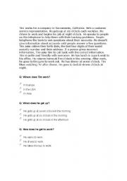 English Worksheet: reading 