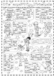 English Worksheet: Me and My Friends - Present Simple: to be & to have