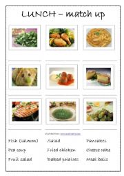 English worksheet: LUNCH, match up