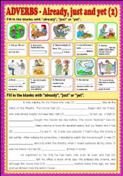 English Worksheet: Adverbs - Already, just and yet part 2 + KEY